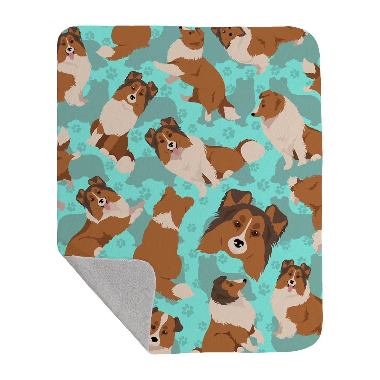 Edge Collections - 50" x 60" - Multicolor - Sheltie Quilted Blanket Throw Blanket - 1 Piece